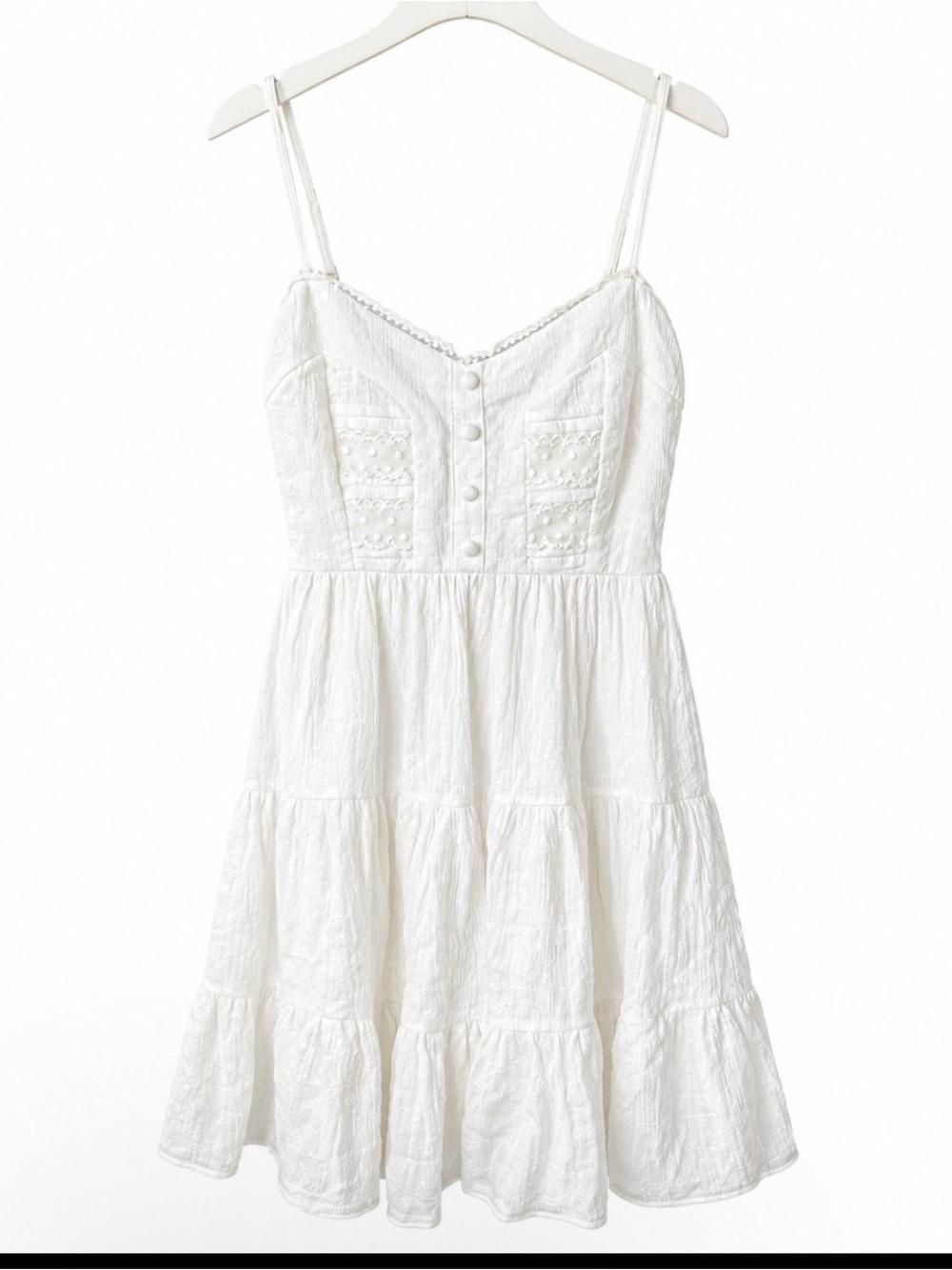 Princess Polly Women’s White Eyelet Sundress with Spaghetti Straps